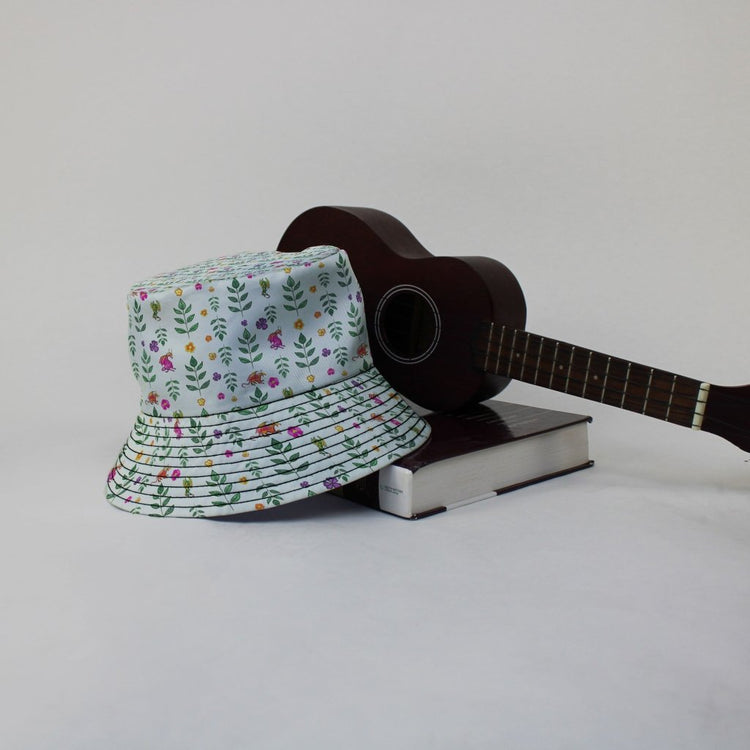 Garden Dragons Fantasy Bucket Hat - M - Black Stitching - -