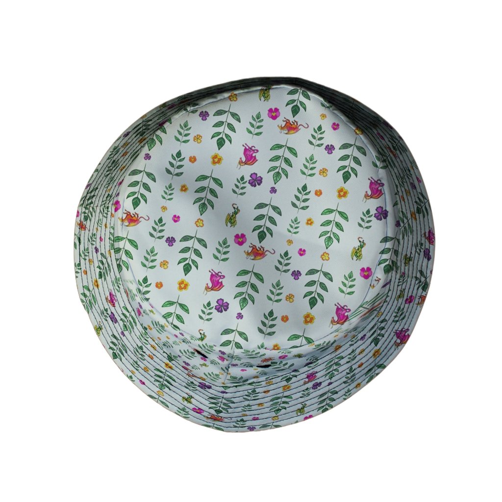Garden Dragons Fantasy Bucket Hat - M - Black Stitching - -