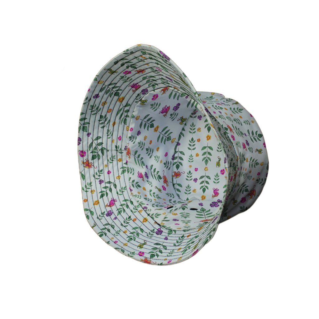 Garden Dragons Fantasy Bucket Hat - M - Black Stitching - -