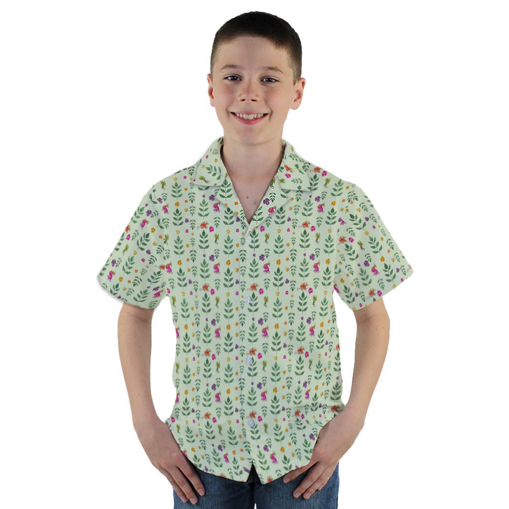 Garden Dragons Fantasy Youth Hawaiian Shirt - YM - -