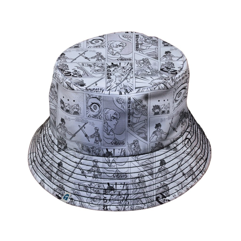 Geek Tropical Manga Bucket Hat - M - Black Stitching - -