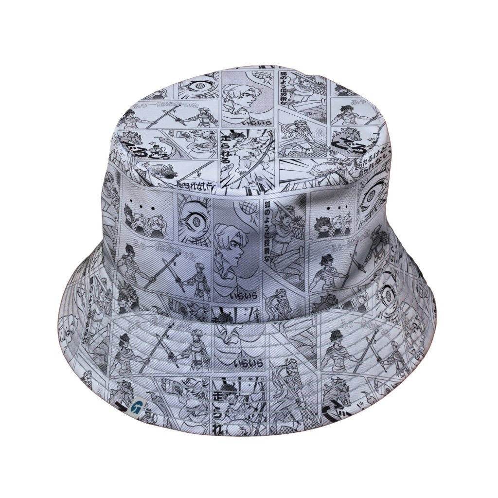 Geek Tropical Manga Bucket Hat - M - Grey Stitching - -
