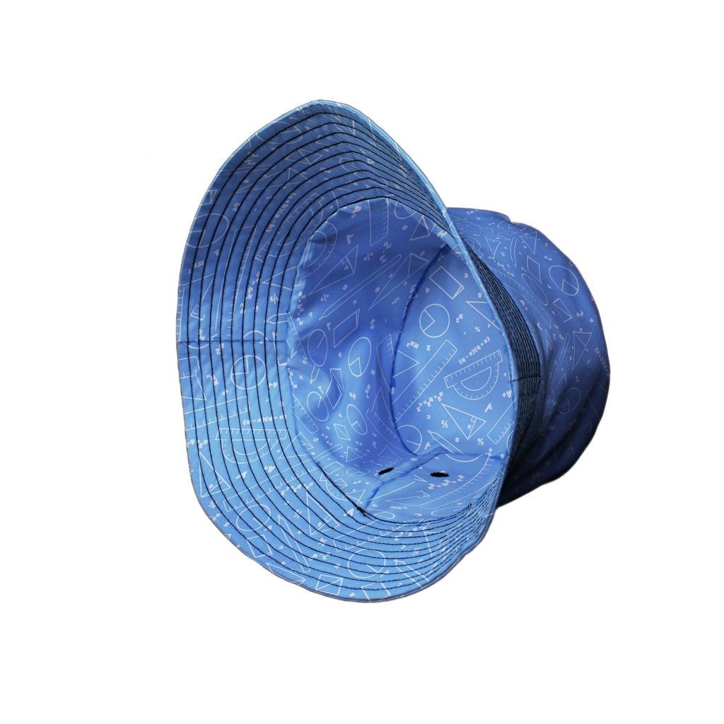 Geometry Blue Math Bucket Hat - M - Grey Stitching - -