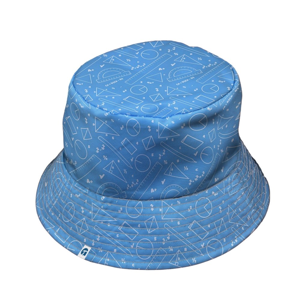 Geometry Blue Math Bucket Hat - M - Black Stitching - -