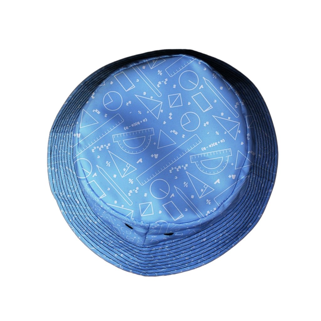 Geometry Blue Math Bucket Hat - M - Grey Stitching - -