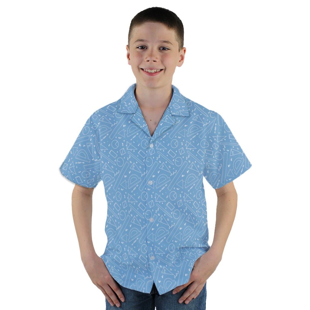 Geometry Blue Math Youth Hawaiian Shirt - YM - -