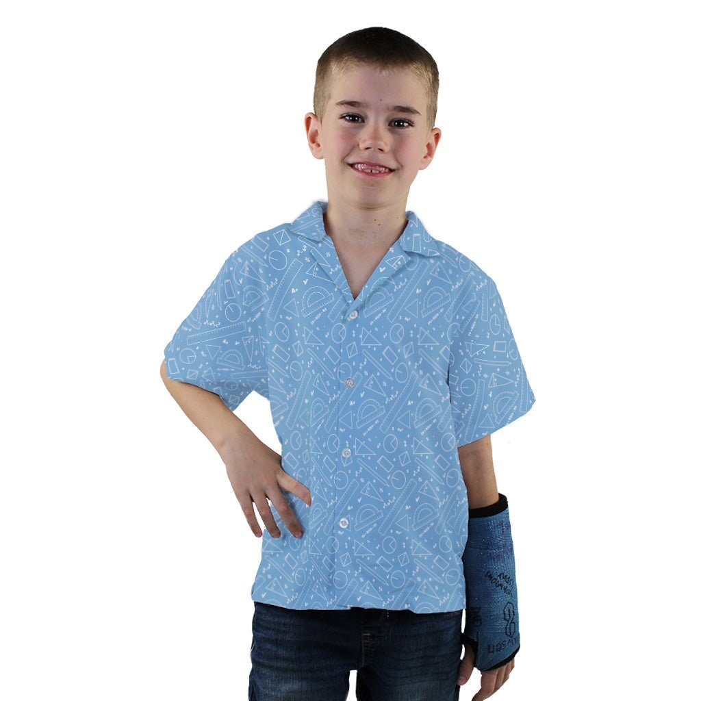 Geometry Blue Math Youth Hawaiian Shirt - YXS - -