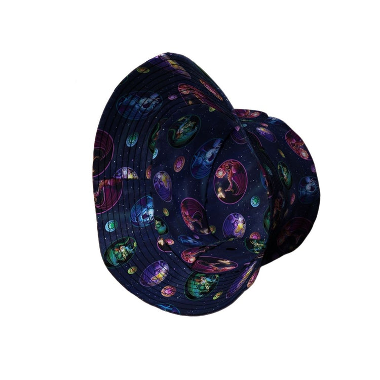 Glimpses in Dragon Time Bucket Hat - M - Black Stitching - -