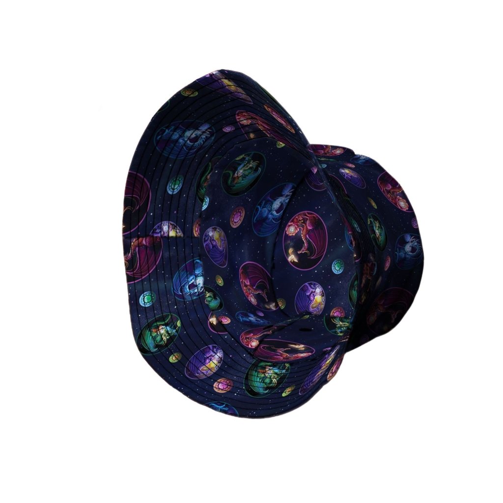 Glimpses in Dragon Time Bucket Hat - M - Black Stitching - -