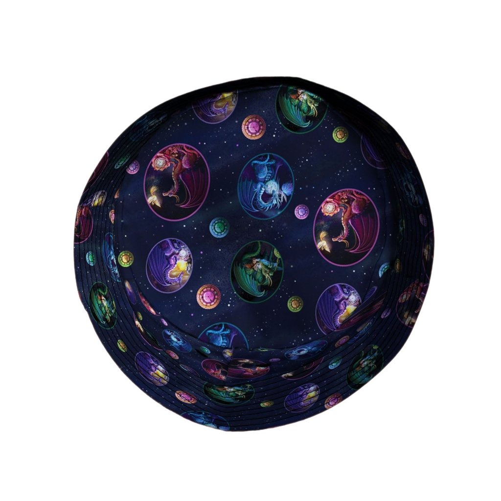 Glimpses in Dragon Time Bucket Hat - M - Black Stitching - -