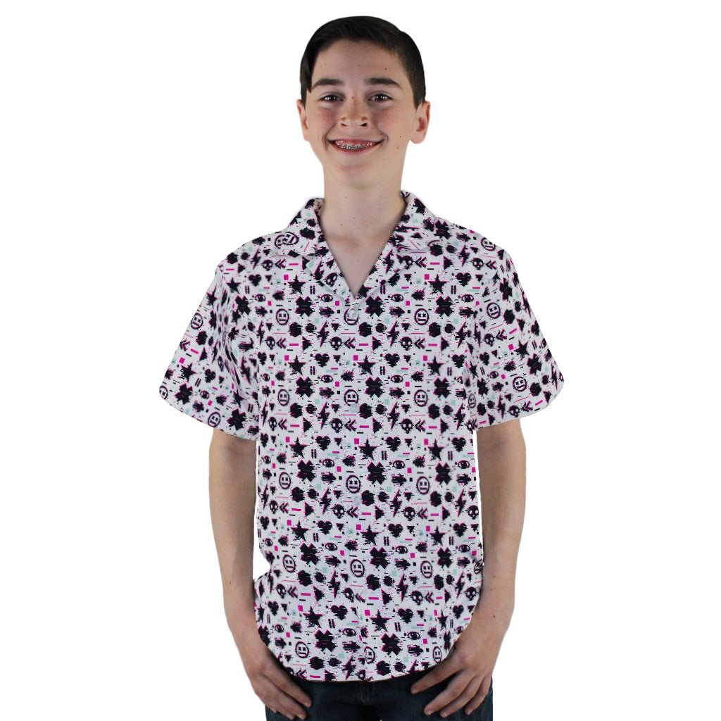 Glitchy Game Effects Video Game Youth Hawaiian Shirt - YL - -