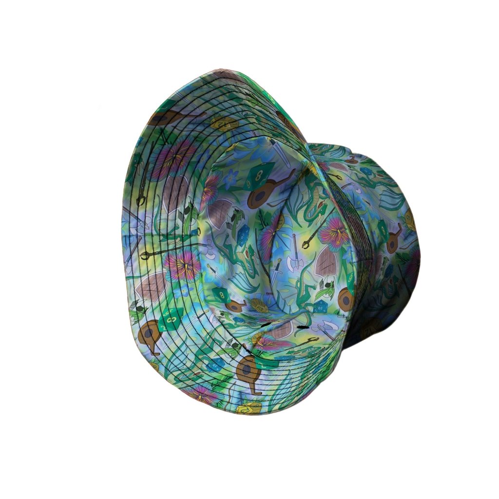 Green Dragon Encounter Dnd Bucket Hat - M - Grey Stitching - -