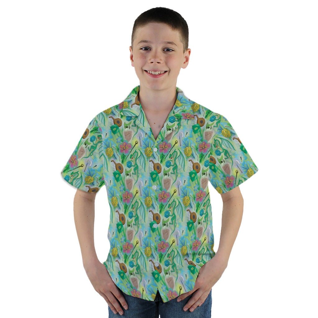 Green Dragon Encounter Dnd Youth Hawaiian Shirt - YM - -