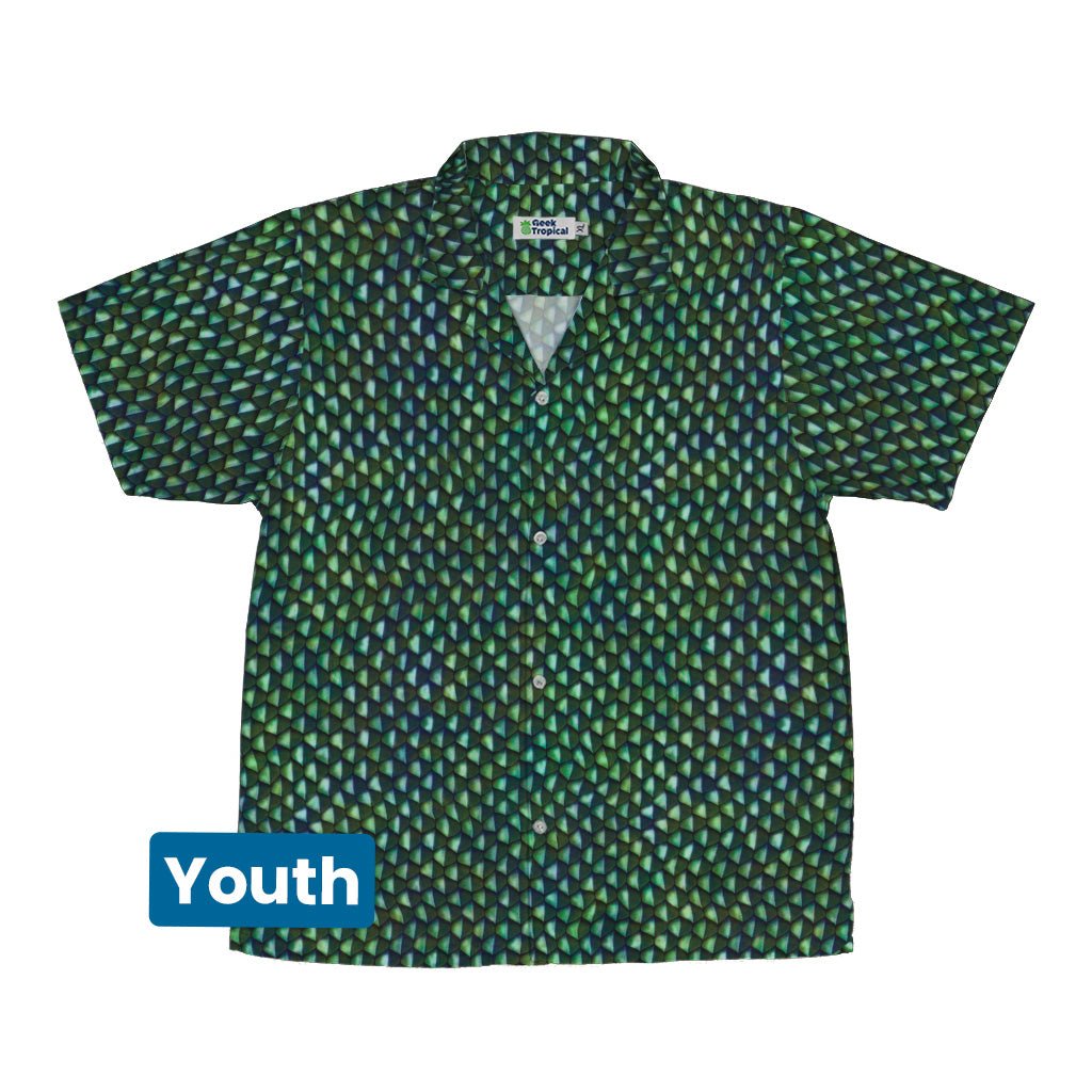 Green Dragon Scales Youth Hawaiian Shirt - YXS - -