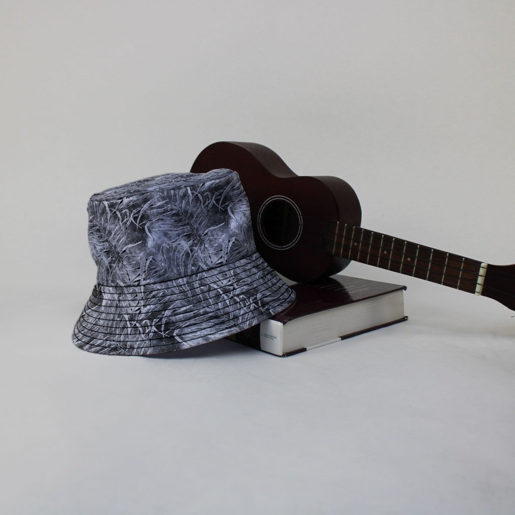 Grey Hawaiian Space Bucket Hat - M - Grey Stitching - -