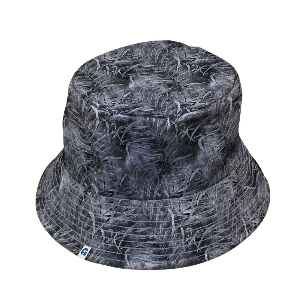 Grey Hawaiian Space Bucket Hat - M - Black Stitching - -
