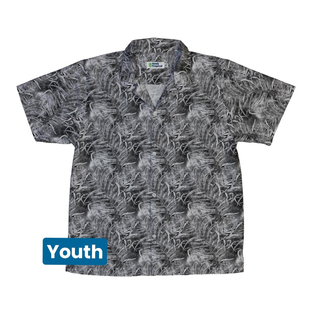 Grey Hawaiian Space Youth Hawaiian Shirt - YXS - -