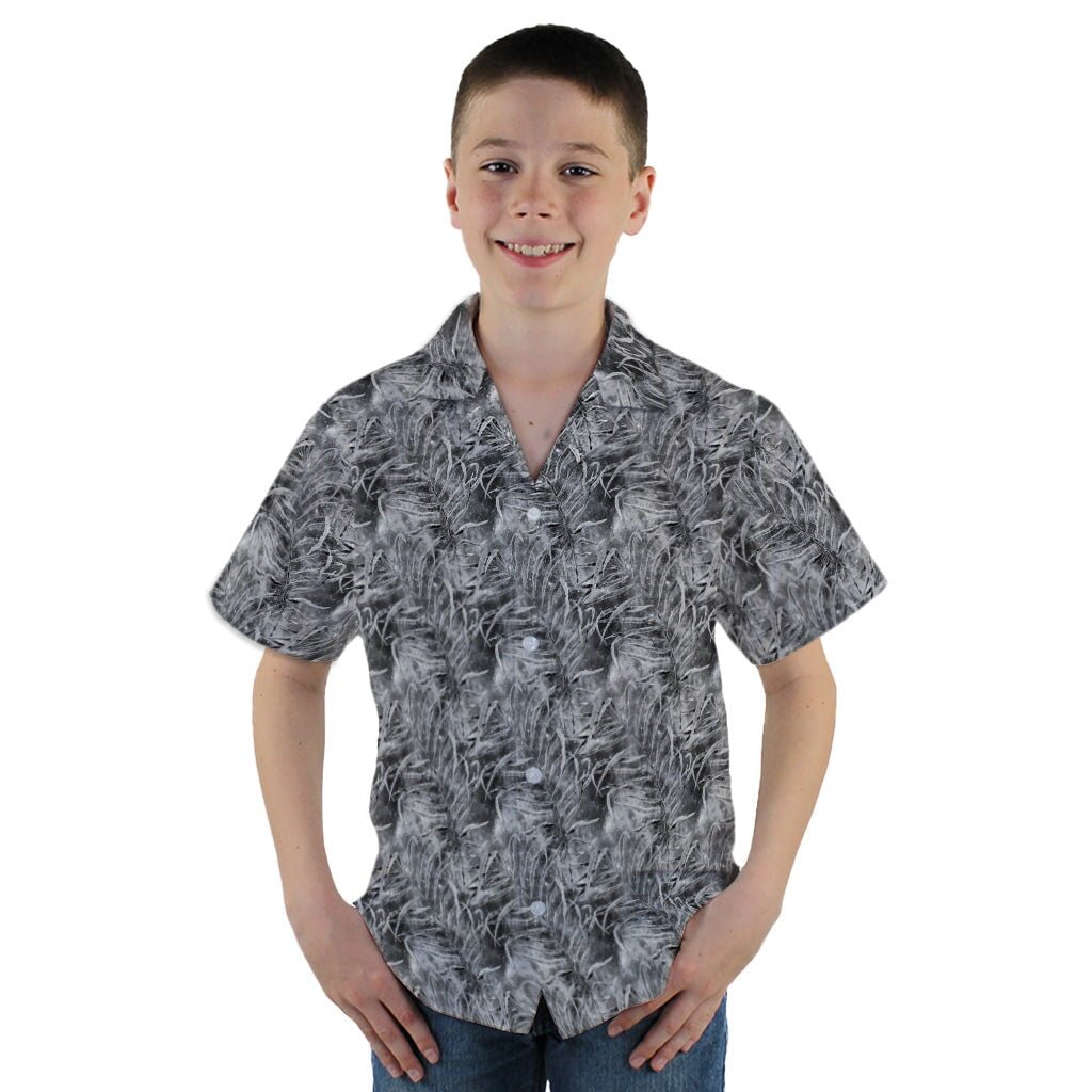 Grey Hawaiian Space Youth Hawaiian Shirt - YM - -