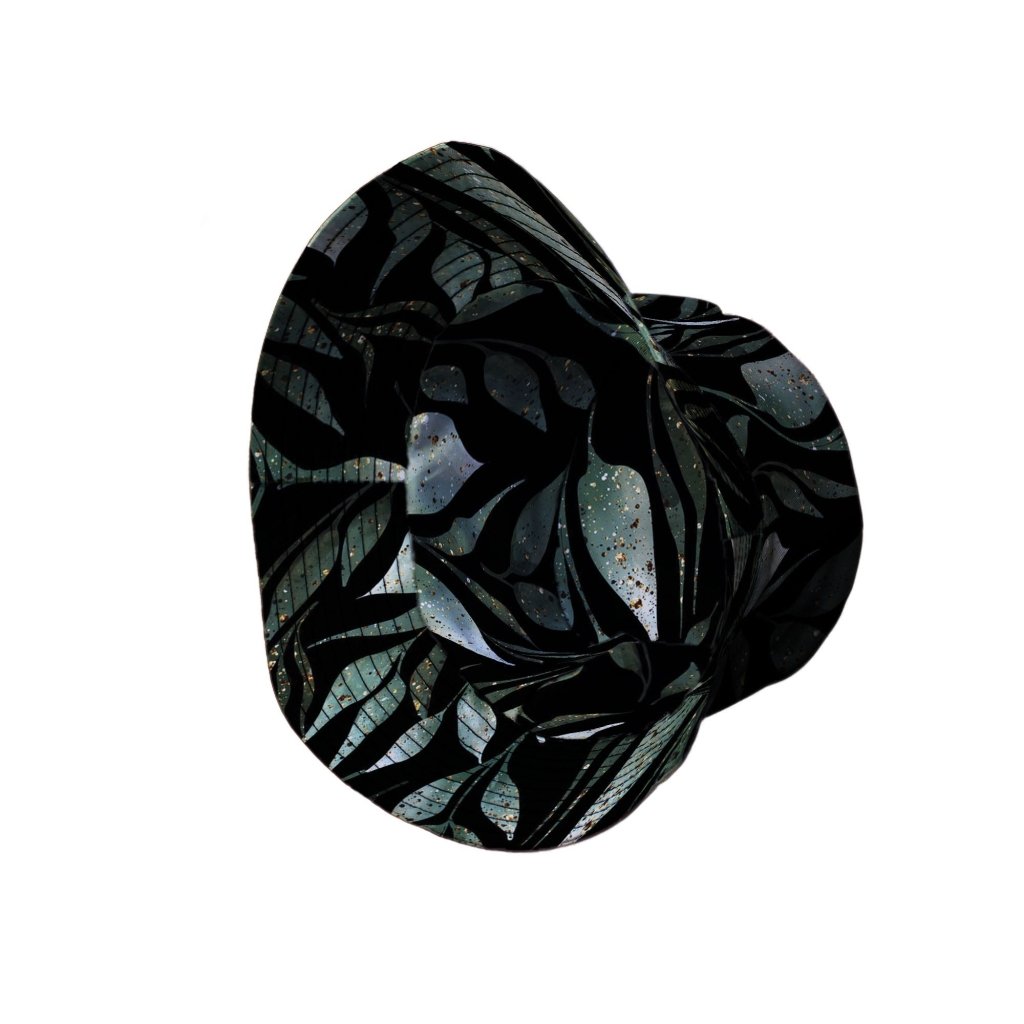 Growing Leaves Metallic Specs Bucket Hat - M - Black Stitching - -
