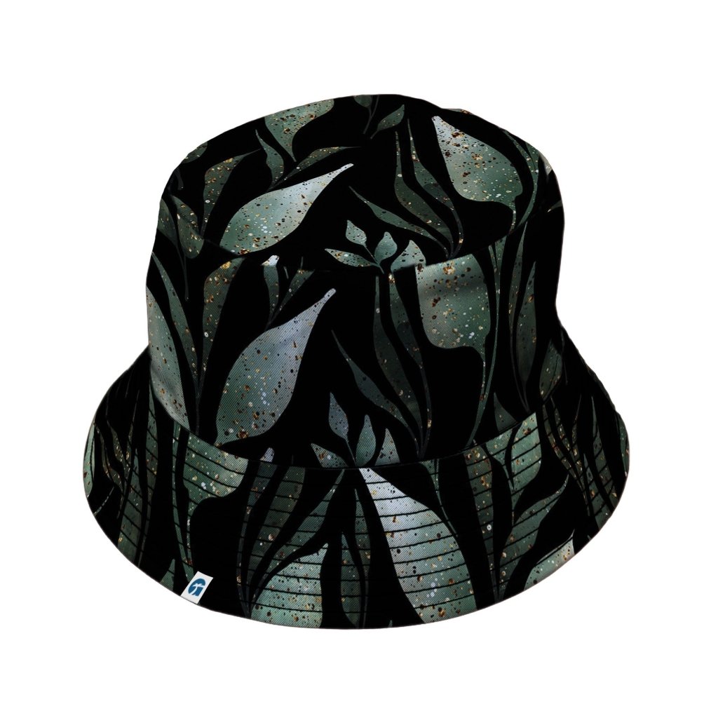 Growing Leaves Metallic Specs Bucket Hat - M - Grey Stitching - -