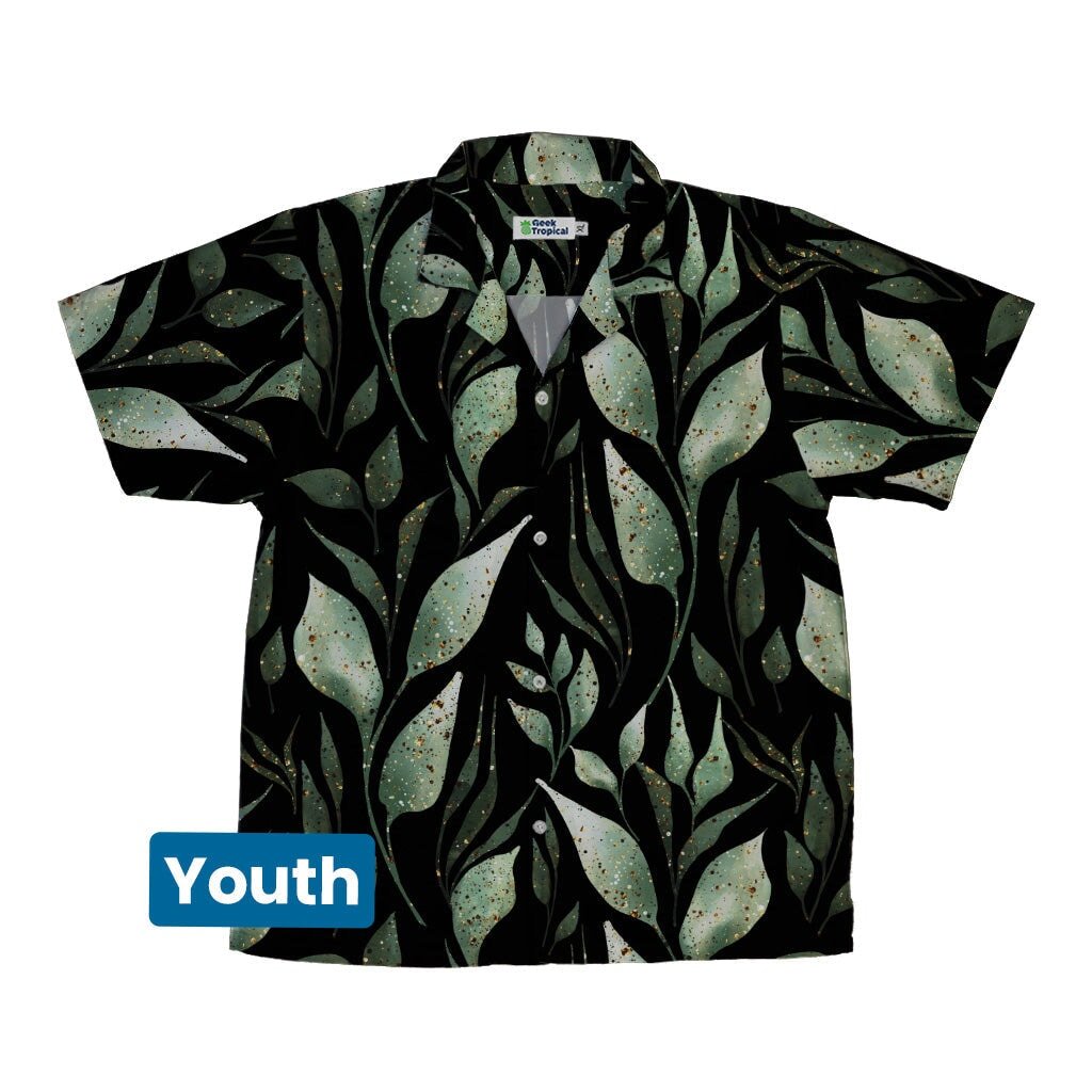 Growing Leaves Metallic Specs Youth Hawaiian Shirt - YXS - -