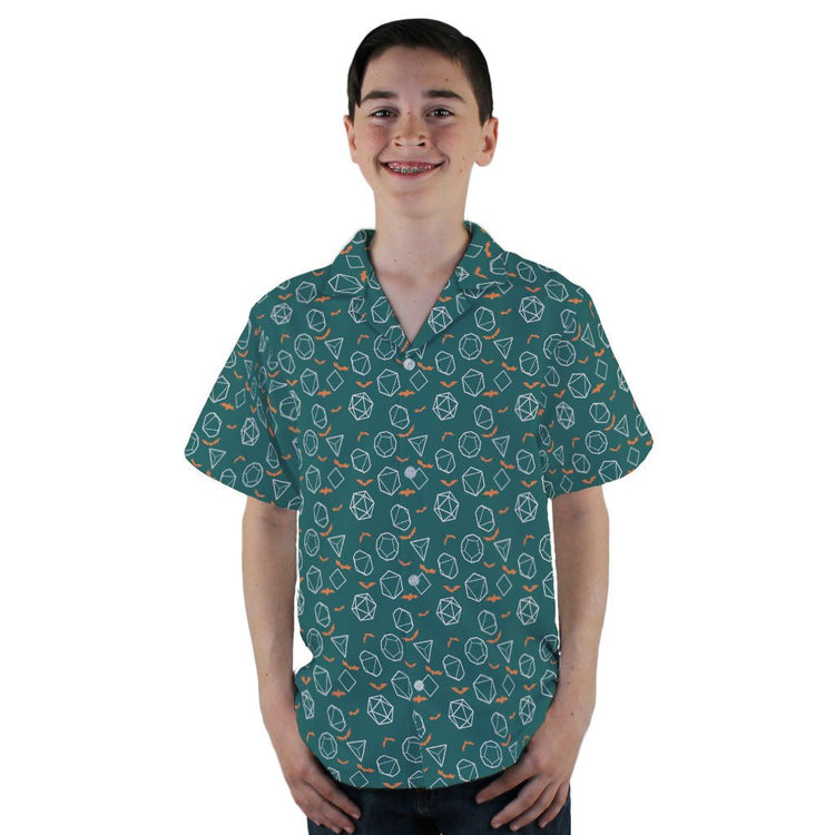 Halloween Dnd Dice Youth Hawaiian Shirt - YL - -