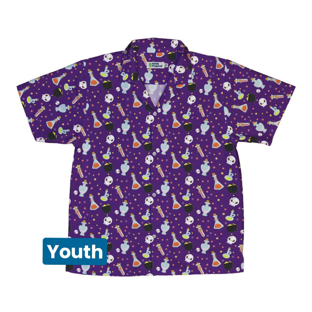 Halloween DND Potions Youth Hawaiian Shirt - YXS - -