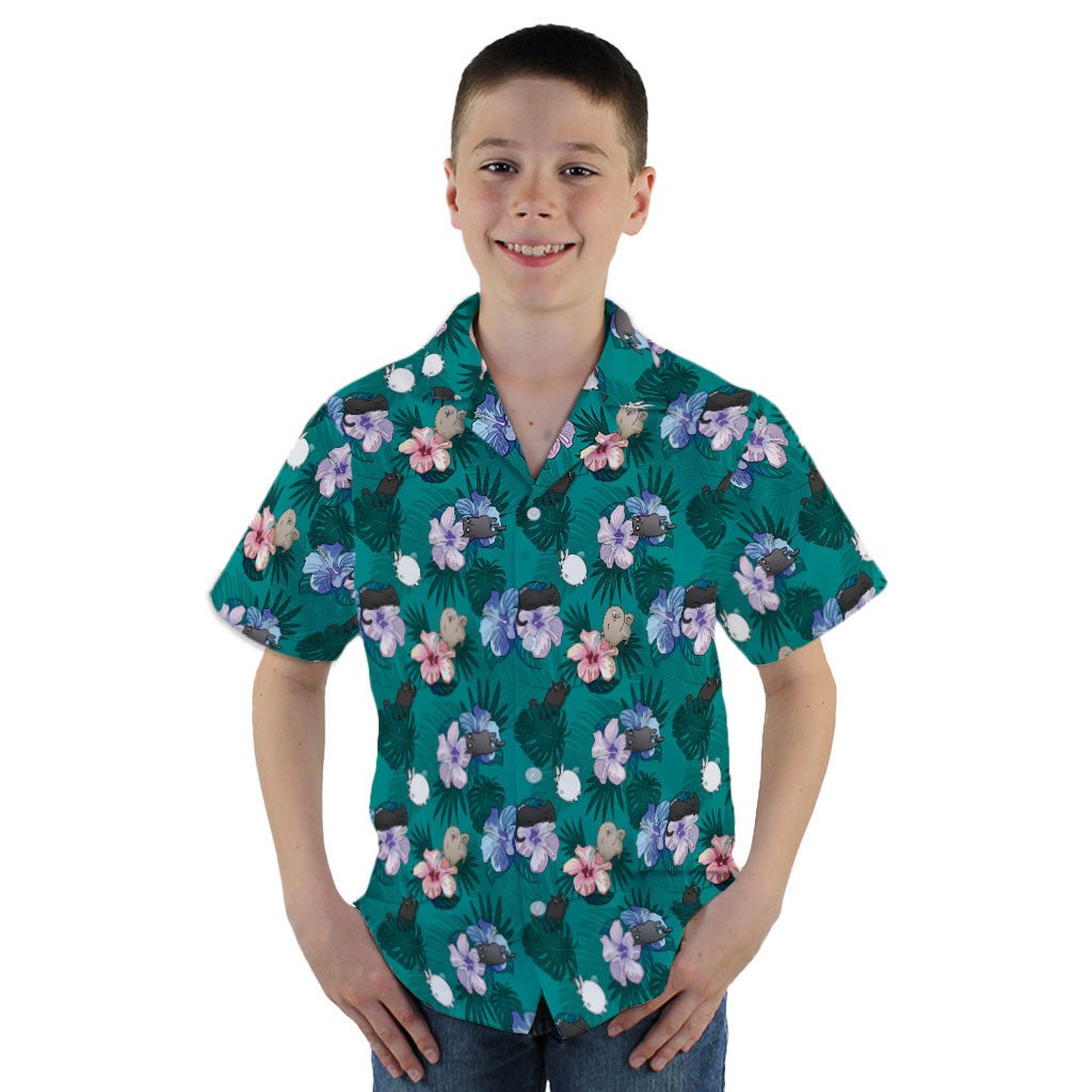 Hawaiian Exploding Kittens Youth Hawaiian Shirt - YM - -