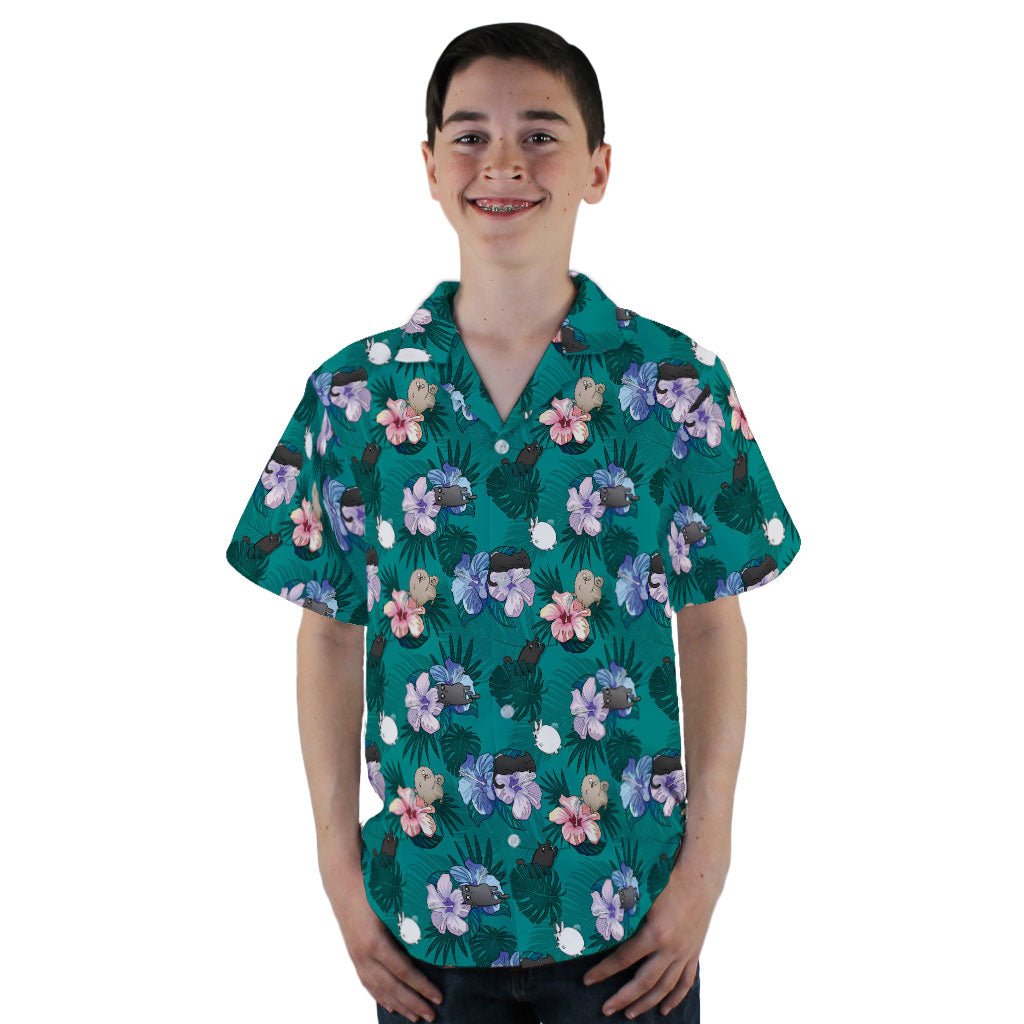 Hawaiian Exploding Kittens Youth Hawaiian Shirt - YL - -