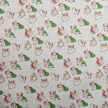 Holly Jolly Bunnies Bucket Hat - M - Grey Stitching - -