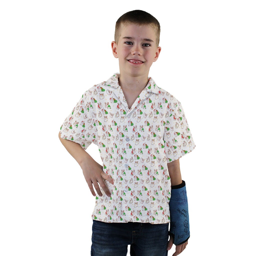 Holly Jolly Bunnies Youth Hawaiian Shirt - YXS - -