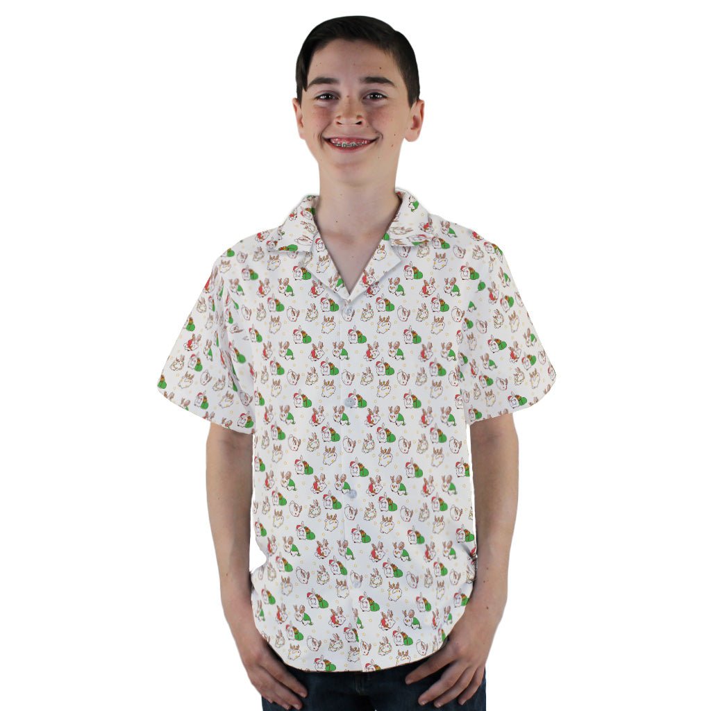 Holly Jolly Bunnies Youth Hawaiian Shirt - YL - -