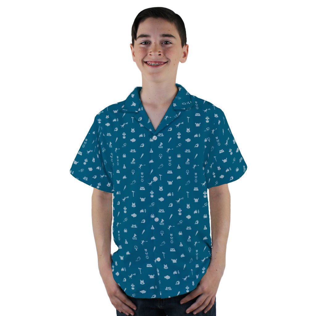 Iconic Exploding Kittens Youth Hawaiian Shirt - YL - -
