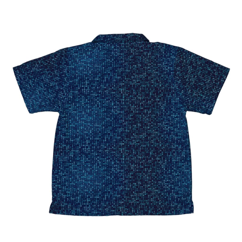 Javascript Computer Code Blue Youth Hawaiian Shirt - YXS - -