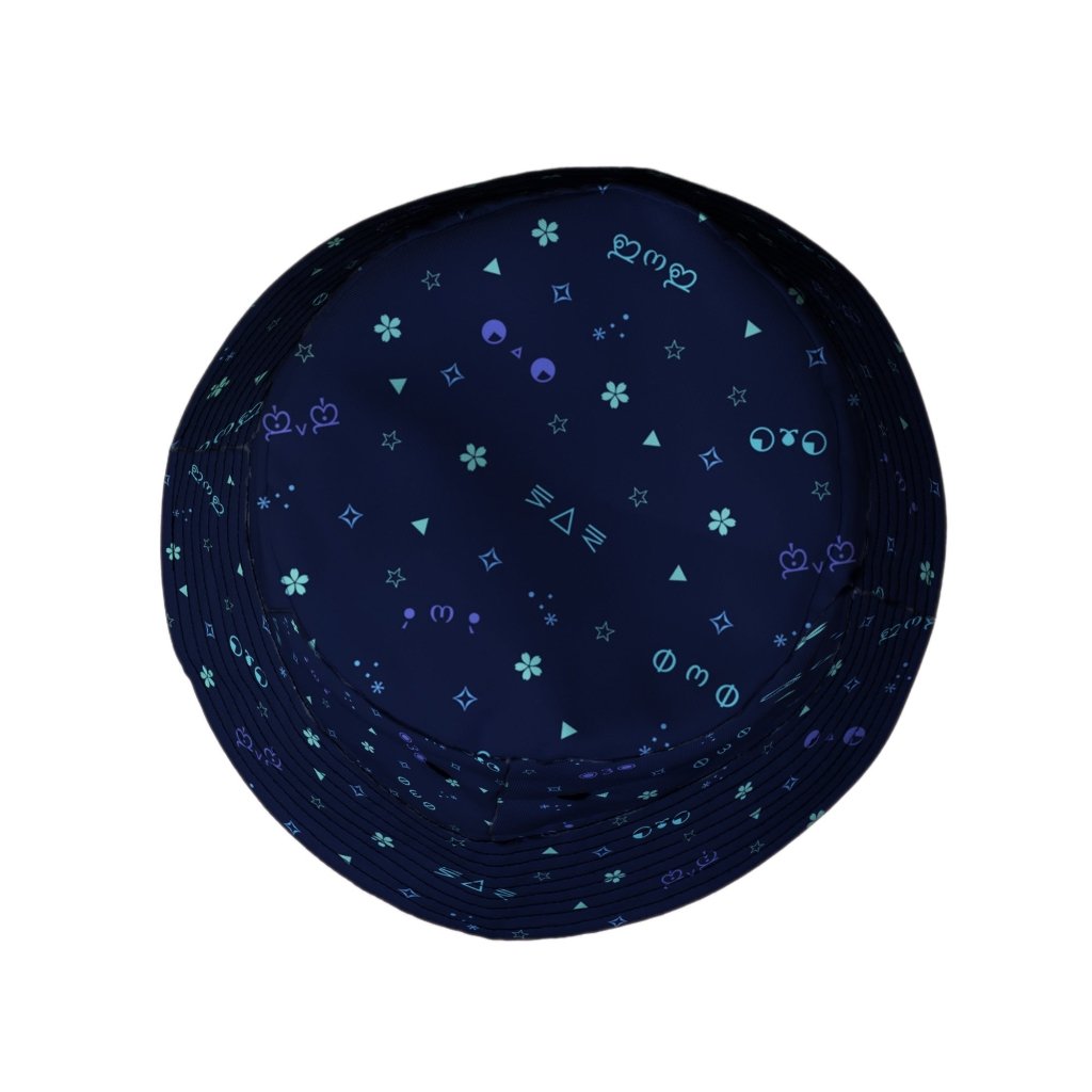 Kao Emojis Blue Bucket Hat - M - Black Stitching - -