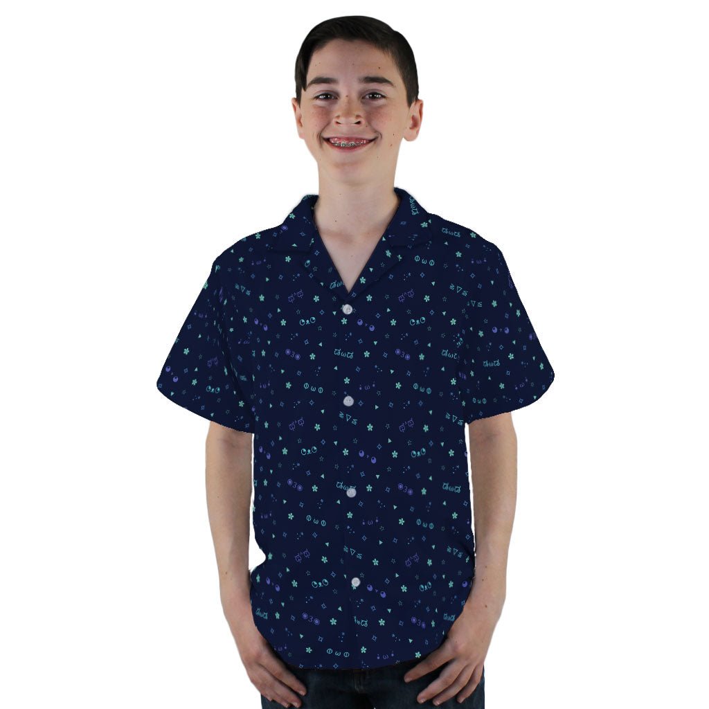 Kao Emojis Blue Youth Hawaiian Shirt - YL - -