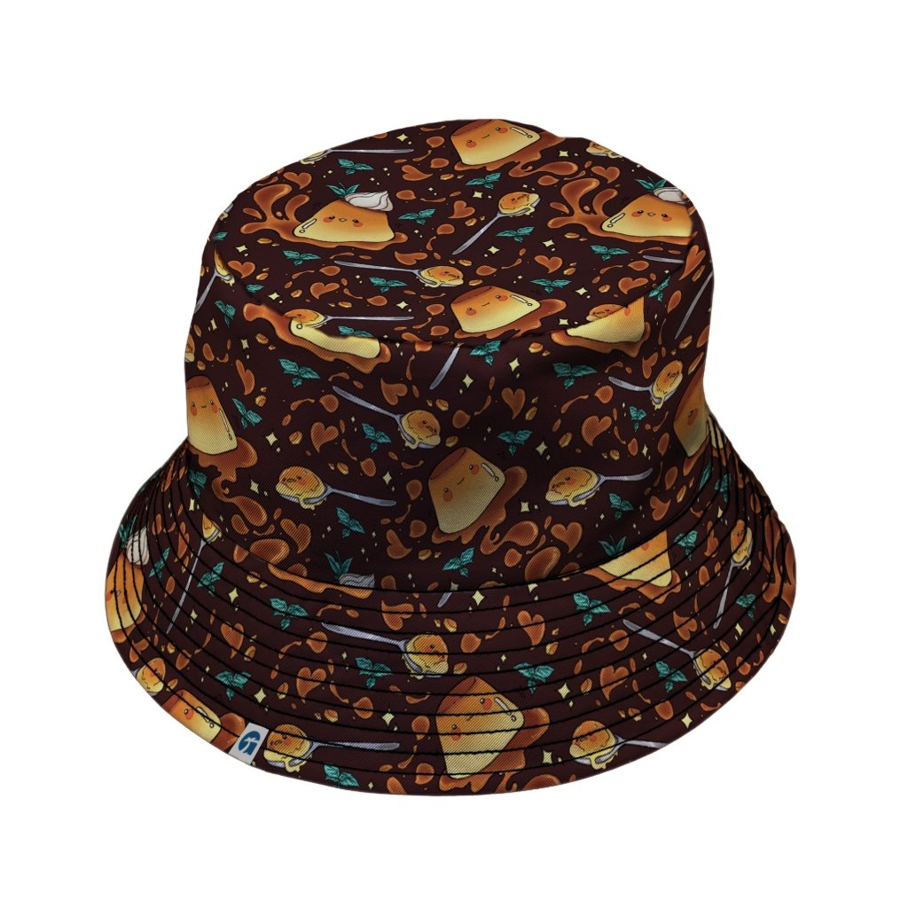 Kawaii Purin Pudding Caramel Bucket Hat - M - Black Stitching - -