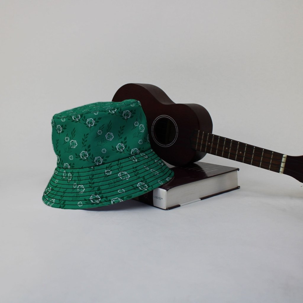 Leafy Green Dice Bucket Hat - M - Black Stitching - -