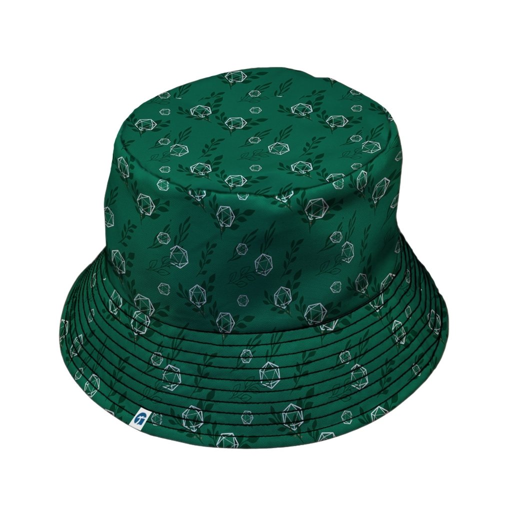 Leafy Green Dice Bucket Hat - M - Grey Stitching - -