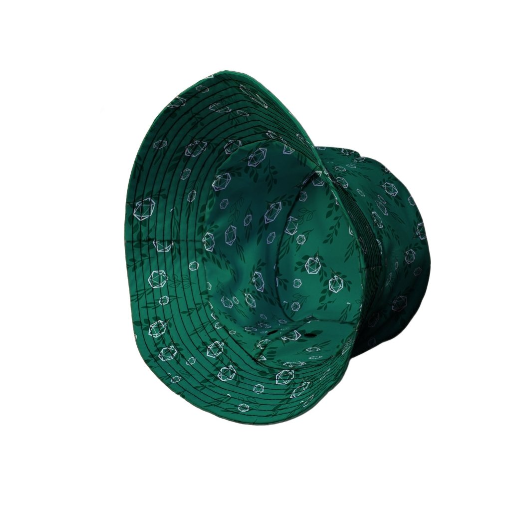 Leafy Green Dice Bucket Hat - M - Black Stitching - -