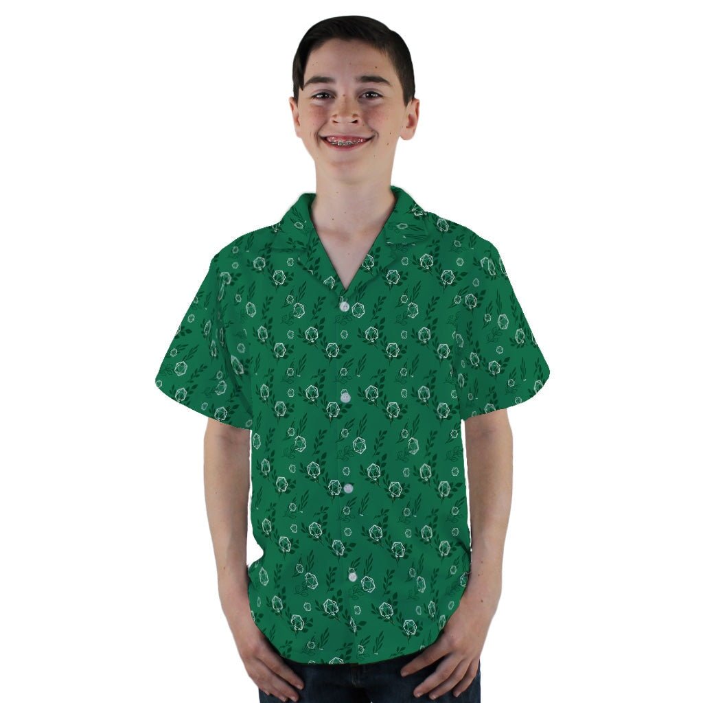 Leafy Green Modern Dice Youth Hawaiian Shirt - YL - -