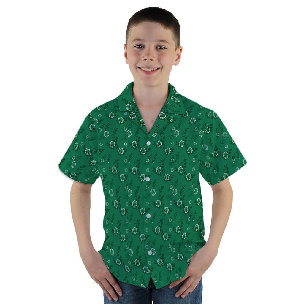 Leafy Green Modern Dice Youth Hawaiian Shirt - YM - -