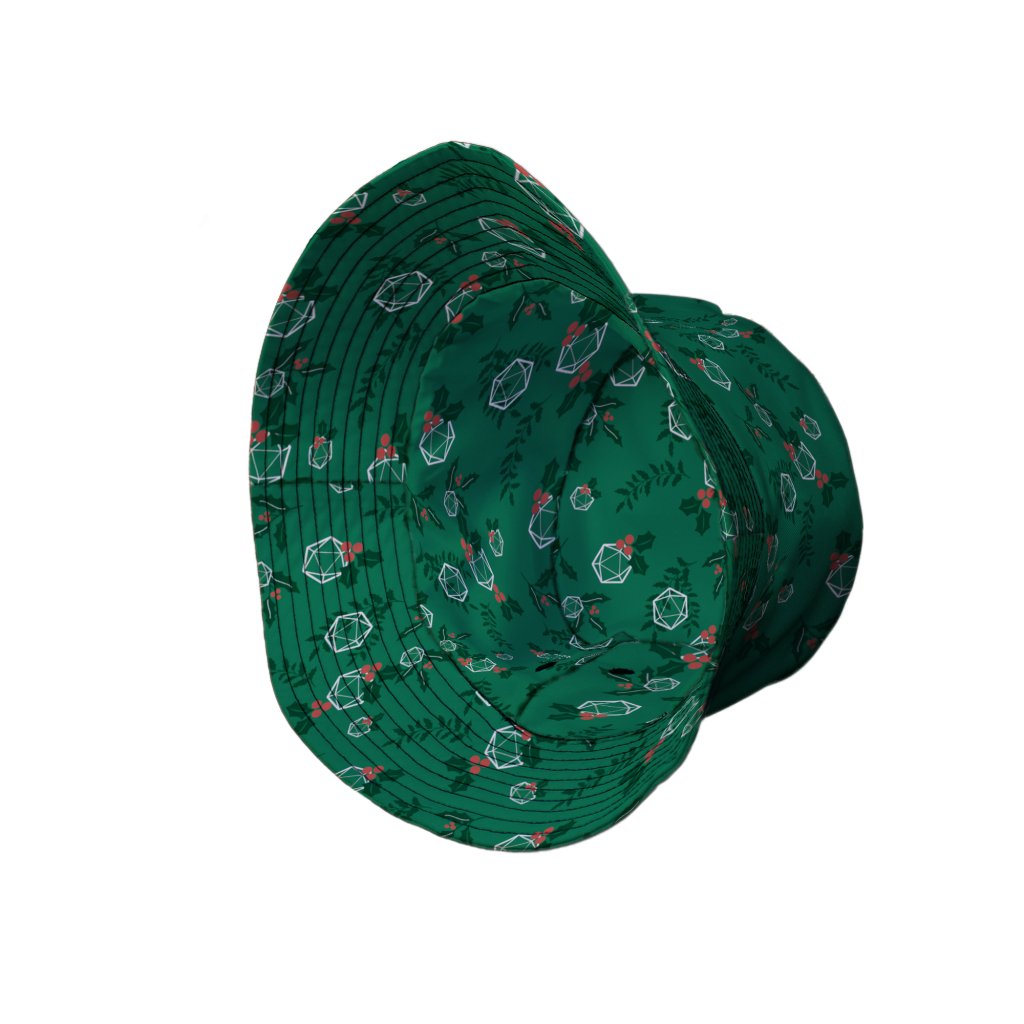 Leafy Mistletoe Dice Bucket Hat - M - Grey Stitching - -