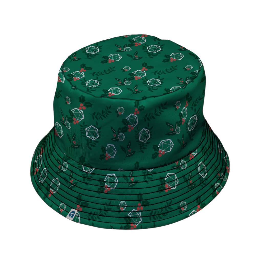 Leafy Mistletoe Dice Bucket Hat - M - Black Stitching - -