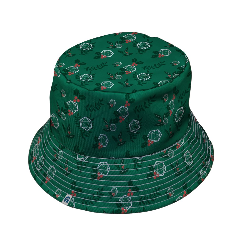 Leafy Mistletoe Dice Bucket Hat - M - Grey Stitching - -