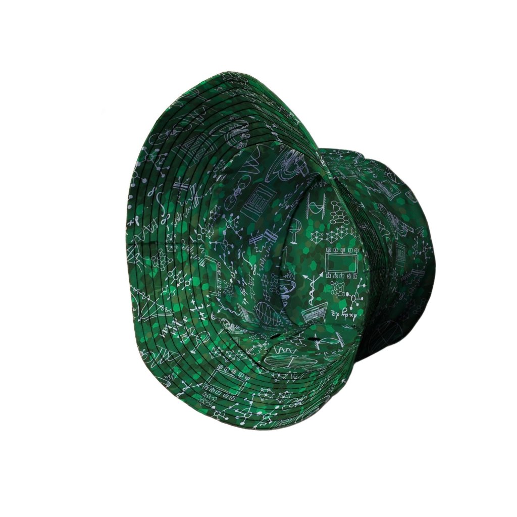 Mad Science Lab Green Bucket Hat - M - Grey Stitching - -