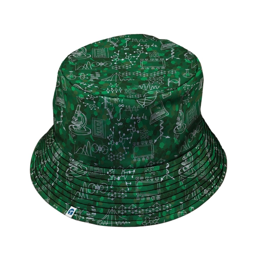 Mad Science Lab Green Bucket Hat - M - Grey Stitching - -