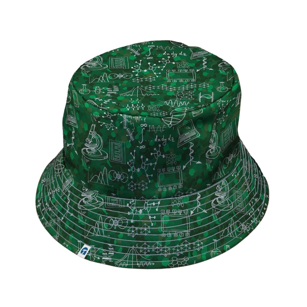 Mad Science Lab Green Bucket Hat - M - Black Stitching - -