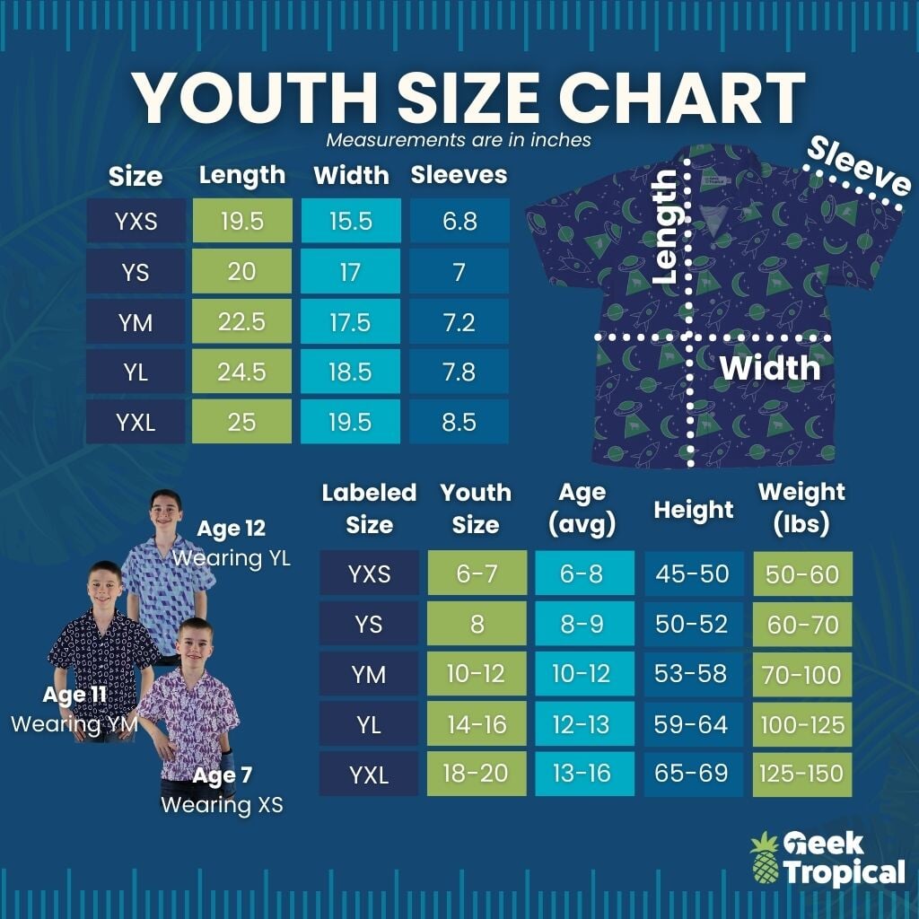 Math And Physics Space Youth Hawaiian Shirt - YXS - -