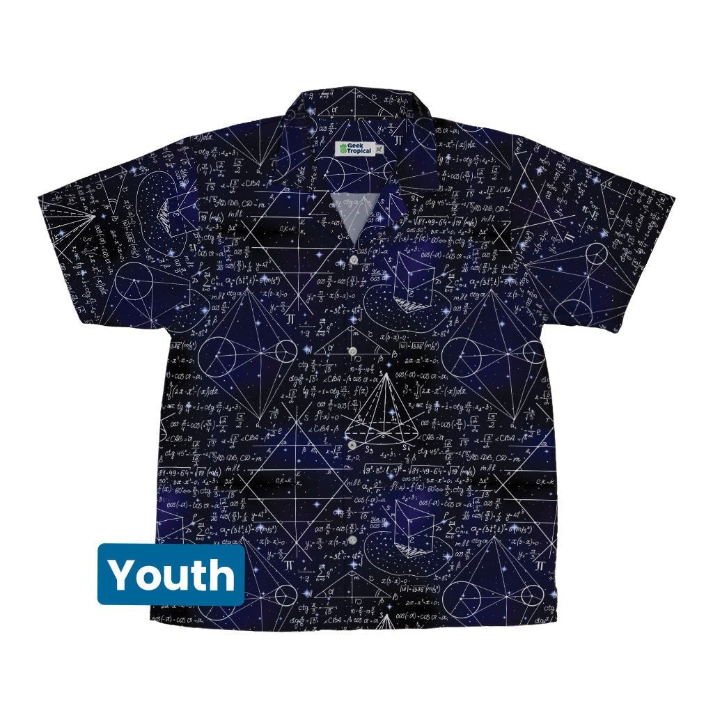 Math And Physics Space Youth Hawaiian Shirt - YXS - -